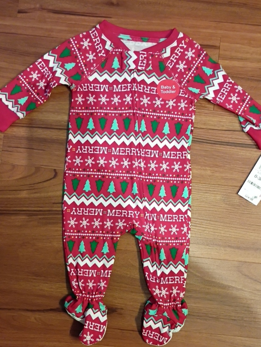 Baby & Toddler Red Holiday Footed One-Piece Pajama